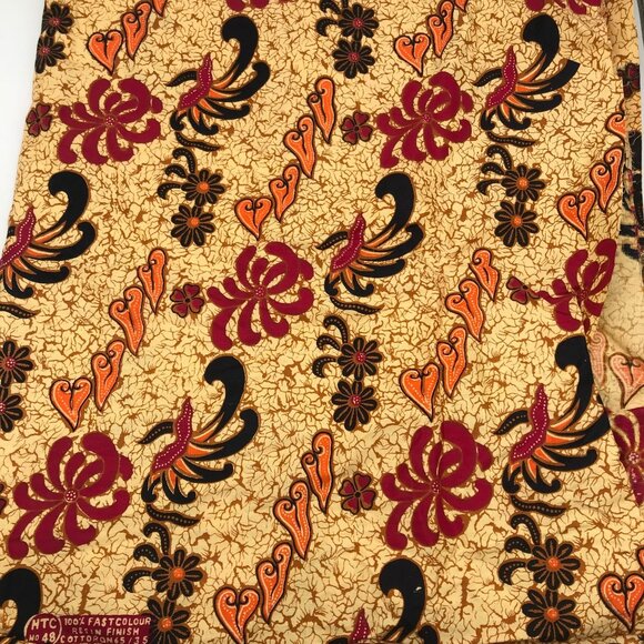 Vintage Fast Colour Batik Fabric, HTC No 48 Best Quality Topmost, Resin Finish - Picture 1 of 4